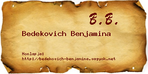 Bedekovich Benjamina névjegykártya